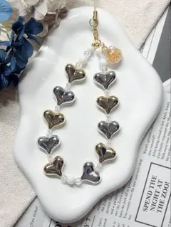 【ハンドメイド】ビーズストラップ/ スマホストラップ