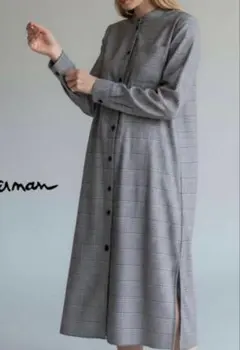 Ron Herman チェック バンドカラーシャツワンピース　Mサイズ