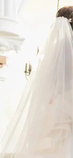 ブライダル　ウェディングベール3m 結婚式　ホワイト　チュール