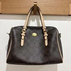 COACHコーチ 2way ハンドバッグ F50178 シグネチャー ブラウン