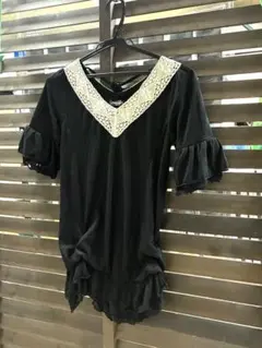 平成レトロ　レースシャーリングチュニック　フェアリーグランジ　森ガール　y2k