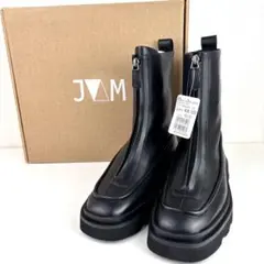 【新品タグ付き】JVAM センター ジップ ショート ブーツ 39 ブラック