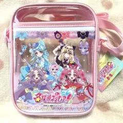 名探偵プリキュア ビニールバッグ クリアショルダーバッグ　ポシェット　ピンク