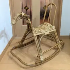 昭和レトロ　ラタン木馬　籐製　木製　ロッキングホース　木馬 Amazon.co.jp: kazama製籐 ラタン ロッキングホース 木馬 アンティーク
