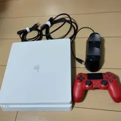 ホワイト PS4 500GB 本体とコントローラー(レッド) おまけ付き　箱無し