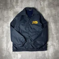 80s USA製 Champion 刺繍タグ 裏ボア コーチジャケット ネイビー