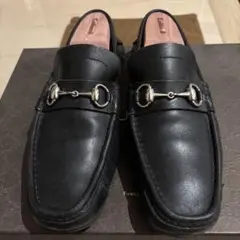 Gucci ブラックレザー ローファー　ドライビングシューズ