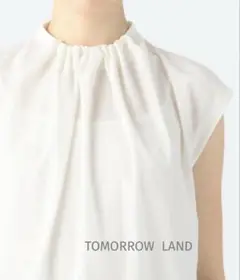 【TOMORROW LAND】ノースリーブ ホワイトブラウス