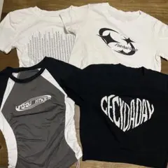 CECIDADAY ハート型ロゴ クロップドニット