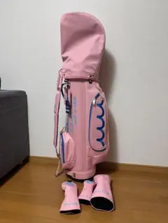 muta ゴルフバッグ ピンク ヘッドカバー　グローブ付き muta スタンド式ゴルフバッグ ヘッドカバー付き - メルカリ