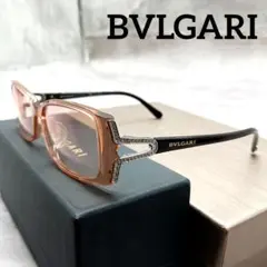 ✨美品✨ 寶格麗 女士太陽眼鏡 側邊Logo 鑲鑽 粉色 棕色