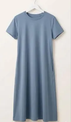 【値下げ】Aライン Tシャツワンピ ブルー　マタニティ　カジュアル　zootieのサムネイル