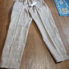 ベージュ エレガント模様パンツ 新品タグ付き