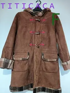 TITICACA ブラウン ダッフルコート フード付き