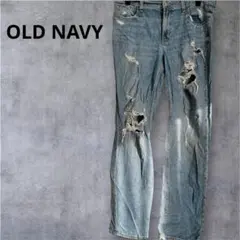 OLD NAVY【L相当】ダメージデニム クラッシュ ゆるダボ 春デニム