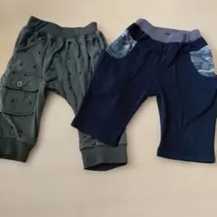 キッズ 半ズボン 110cm カーキ　黒