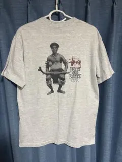 80s old stussy アフリカマン フォトTシャツ 黒タグ Lサイズ