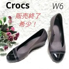 CROCS　クロックス　ブラウン　W6　ウェッジソールパンプス　22.0