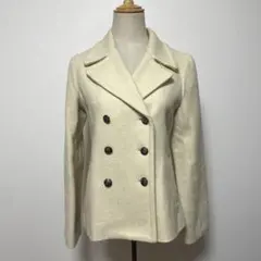 COMME CA ISM コムサイズム ウール混 ダブルブレスト コート M