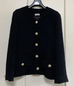 美品 アルアバイル シープパイルノーカラージャケット 金ボタン 2