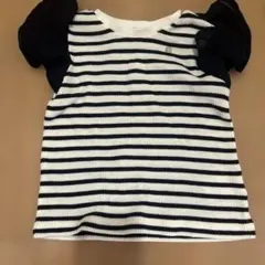 ボーダー　フリル袖Tシャツ　アプレレクール