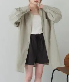 Kastane ビックストライプシャツ グリーン