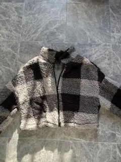 SHEIN チェック柄 ボアジャケット M