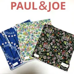 新品ポール＆ジョー ハンカチ 綿100% 日本製３枚 ボタニカルBKPKBU