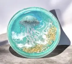 幻想の海を漂う　クラゲ レジンアート アクセサリートレイ