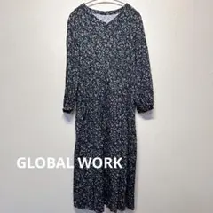 GLOBAL WORK さらさらリラックスワンピース　M 長袖