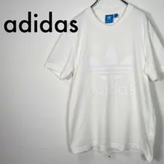希少　adidas トレフォイルロゴ Tシャツ　デカロゴ　ラバープリント