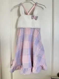 メゾピアノ　ワンピース　チェック　うさぎ　120 美品