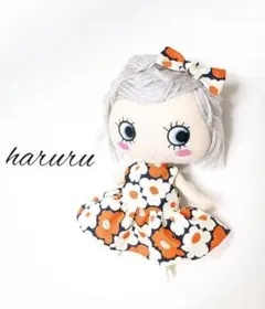 イルメール服　ハッピードール服　イーマリーちゃん服　ふわふわ花柄オレンジ