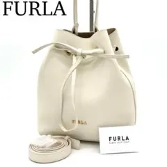 【極美品】FURLA コスタンザ ハンドバッグ 2way バケツ型 アイボリー