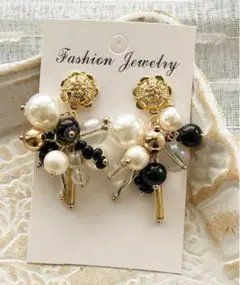 ▫️パールやビーズのジャラジャラピアス 結婚式 No.399▫️