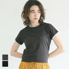 coca レイヤード 半袖 トップス Lサイズ　チャコール