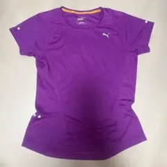 PUMA ランニングウェア 半袖 パープル Mサイズ