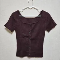 GRL 前後2wayスクエアネックリブニットトップス[rut246]