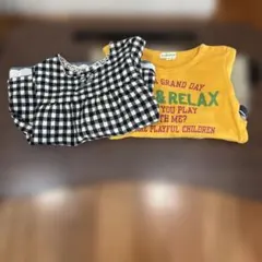 90cm長袖トップス2枚セット