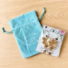 【美品】Love Tiara ゴールド3連イヤリング