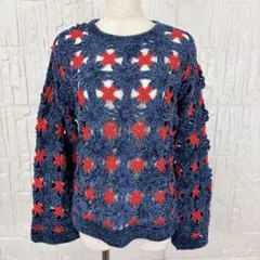 I am I アイアムアイ　花柄透かし編みニット　F 主役級✨　【1659】