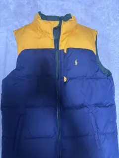 ポロロゴ付きカラフルダウンベスト リバーシブル