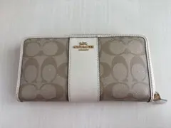 COACH 長財布 ベージュ/ホワイト