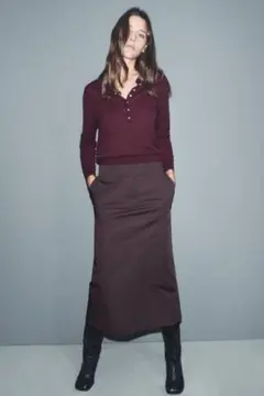ZARA ブラウン タイトロングスカート XS