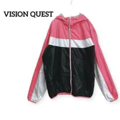 ビジョンクエスト ウインドブレーカー ナイロンジャケット　Oサイズ　ピンク 黒