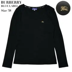 BURBERRY バーバリー ブルーレーベルロンT 長袖シャツ トレーナー 38 バーバリーブルーレーベル ロンT ブラック 38 - メルカリ