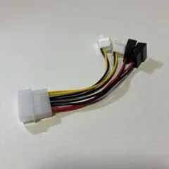 PCファン用4ピンモレックス-3ピンファン電源ケーブル12V×2 5V×2分岐
