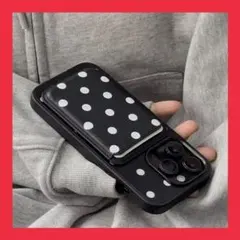 水玉　ウォレット カードホルダー カードホルダー マグネット式MagSafe