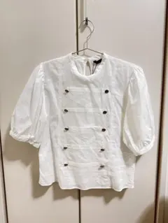 【新品】ZARA パフスリーブ ナポレオン　ブラウス ホワイトのサムネイル