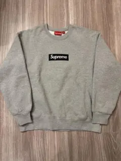 22FW Supreme ボックスロゴクルーネック グレー - メルカリ